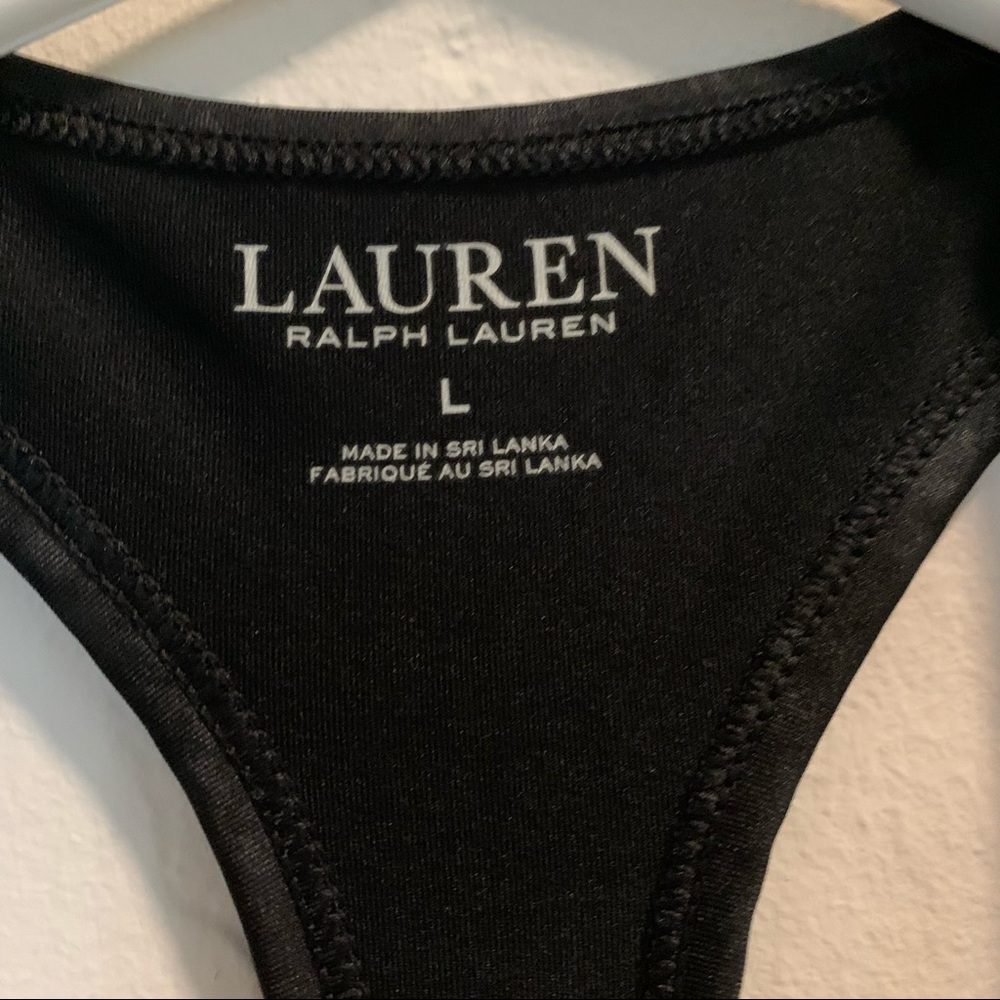 Ralph Lauren Black Patterned Racerback Tank Size Large - Picture 4 of 9
